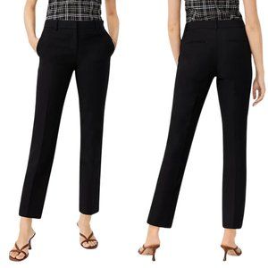 Ann Taylor Eva Ankle Pant Classic Tall Flat Front 4 Pocket Trousers Black SZ 16T